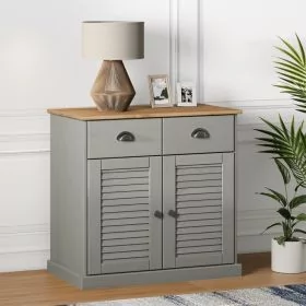 Sideboard with Drawers VIGO 78x40x75 cm Grey Solid Wood Pine