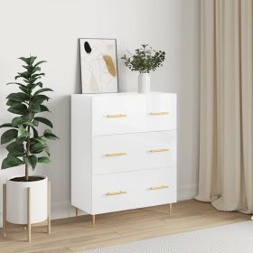 Sideboard High Gloss White 69.5x34x90 cm Engineered Wood
