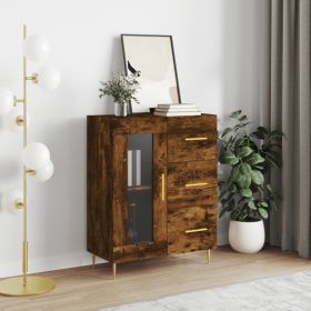 Sideboard Smoked Oak 69.5x34x90 cm Engineered Wood