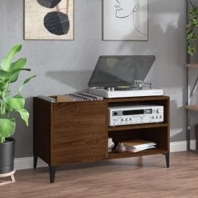 Record Cabinet Brown Oak 84.5x38x48cm Engineered Wood