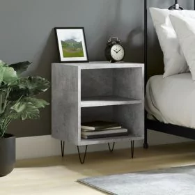 Bedside Cabinet Concrete Grey 40x30x50 cm Engineered Wood