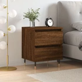 Bedside Table - PHOENIX Ray Nightstand Brown Oak 40cm