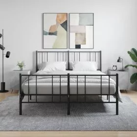 Bedside Table - MANNING Serifos 2 Piece Nightstand Concrete Grey 40cm
