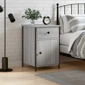 Bedside Table - LUCCA Serifos Nightstand Grey Sonoma 40cm