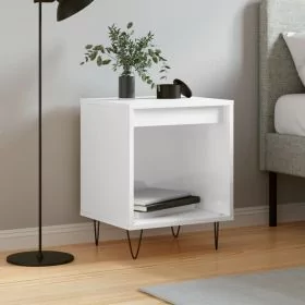 Bedside Table - PHOENIX Zac Nightstand High Gloss White 40cm