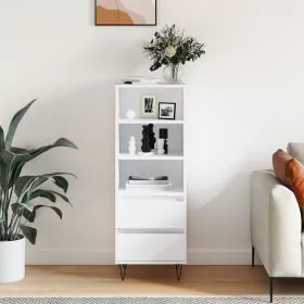 Highboard White 40x36x110 cm Engineered Wood