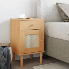 Bedside Table - NASHVILLE Nightstand Brown 40cm