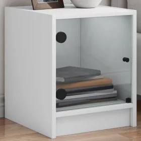Bedside Table - LUCERA Nightstand White 35cm