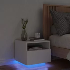 Bedside Table - MIAMI Nightstand White 40cm