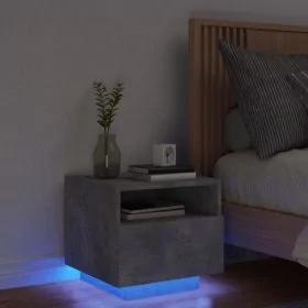 Bedside Table - MIAMI Nightstand Concrete Grey 40cm