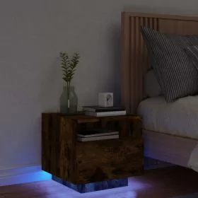Bedside Table - MIAMI Nightstand Smoked Oak 40cm