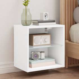 Bedside Table - Phoebe Lou 2 Piece Nightstand White 40cm