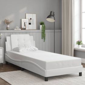 Bedframe White 80x200cm Faux Leather