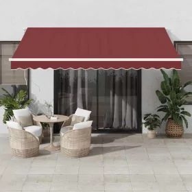 Automatic Retractable Awning Burgundy 400x300 cm - vid-3215227