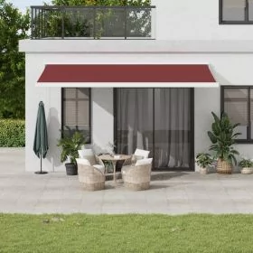 Automatic Retractable Awning Burgundy 500x300 cm - vid-3215327