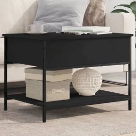 Coffee Table Black 70x50x50 cm Engineered Wood and Metal