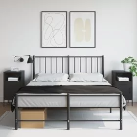 Bedside Cabinets 2 pcs Black 36x39x68 cm Steel - vid-843067
