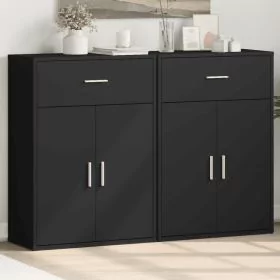 Sideboards 2 pcs Black 60x30x84 cm Engineered Wood