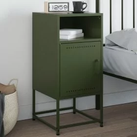 Bedside Cabinet Olive Green 36x39x78 cm Steel - vid-846574