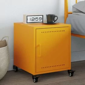 Bedside Cabinet Mustard Yellow 36x39x43.5 cm Steel - vid-846620