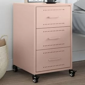 Bedside Cabinet Pink 36x39x59 cm Steel - vid-846729