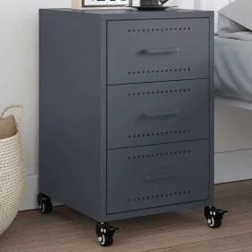 Bedside Cabinet Anthracite 36x39x59 cm Steel - vid-846730