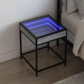 Bedside Table with Infinity LED Grey Sonoma 40x40x51 cm - vid-3284094