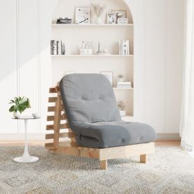 Futon Sofa Bed with Mattress 70x206x11 cm Solid Wood Pine
