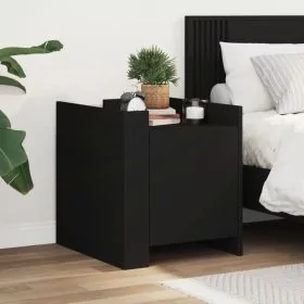 Bedside Cabinet Black 45x50x50 cm Engineered Wood - vid-848298