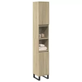 Bathroom Cabinet Sonoma Oak 30x30x190cm Engineered Wood - vid-849669