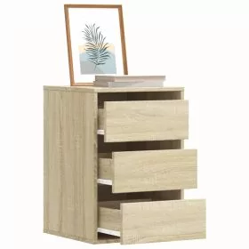 FEWISH III Oak Finish Chest of Drawers - Small-sized, 3 Drawers