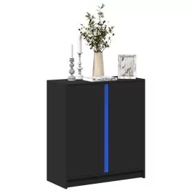 Sideboard with LED Black 77x34x85 cm Engineered Wood