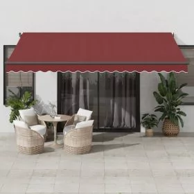 Automatic Retractable Awning Burgundy 450x300 cm - vid-3310191