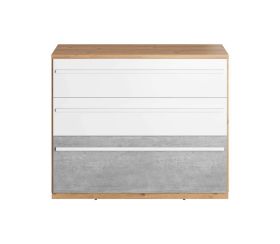 PLUMSTEAD Oak Finish Chest of Drawers - Large-sized, 3 Drawers