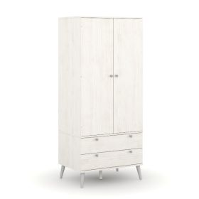 Wardrobe - ALESSIA 2 Door Wardrobe White 76.5cm