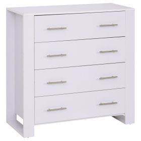 HERON II White Chest of Drawers - Medium-sized, 4 Drawers