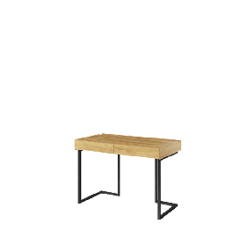 Office Desk - BARCENA Computer Desk Oak Hickory 110cm