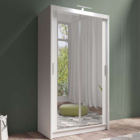 Avant 120cm Full Mirrored Sliding Wardrobe - White