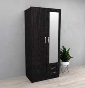 Wardrobe - ROSE 2 Door Wardrobe Black Oak 90cm