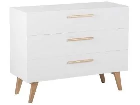 CHIANG White Chest of Drawers - Medium-sized, 3 Drawers
