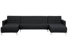 5 Seater U-shaped Modular Fabric Sofa Graphite Grey ABERDEEN