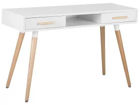 Dressing Table / 2 Drawer Home Office Desk with Shelf 120 x 45 cm White FRISCO