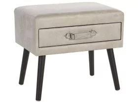 Faux Leather Side Table Beige EUROSTAR