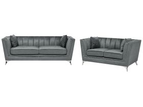 Velvet Sofa Set Grey GAULA