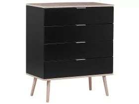 SIMPLISTIC Black Chest of Drawers - Medium-sized, 4 Drawers