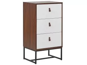 FLINT Oak Finish Chest of Drawers - Tallboy, Small-sized, 3 Drawers
