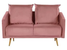 2 Seater Velvet Sofa Pink MAURA
