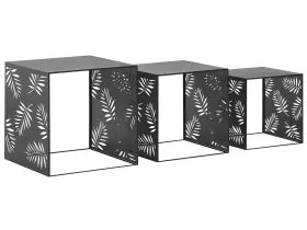 Nest of 3 Tables Black WALDO