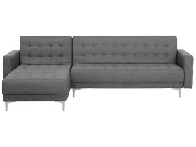 Right Hand Fabric Corner Sofa Grey ABERDEEN