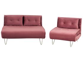 Velvet Sofa Set Pink VESTFOLD